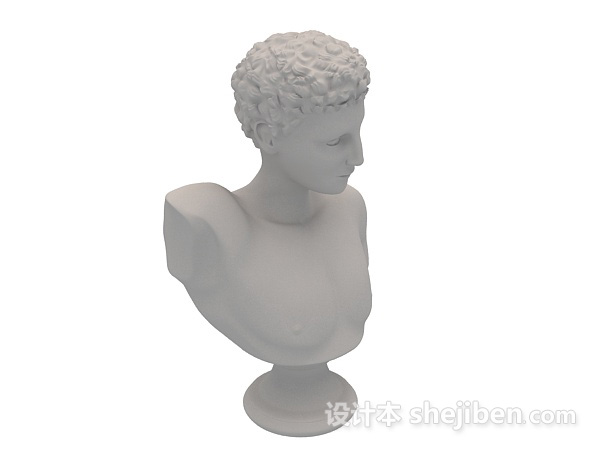 设计本石膏像男人雕塑摆设品3d模型下载