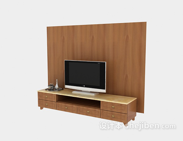 现代风格装饰墙电视柜3d模型下载