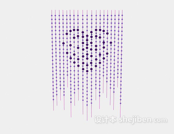 紫色水晶窗帘3d模型下载