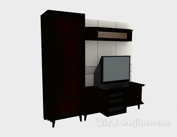 电视机柜3d模型下载