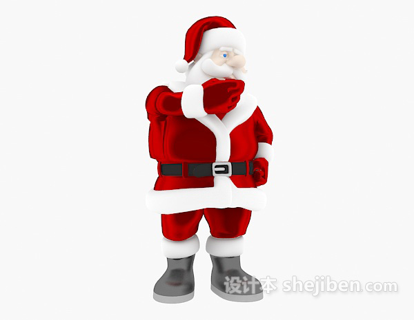 现代风格圣诞老人卡通人物3d模型下载