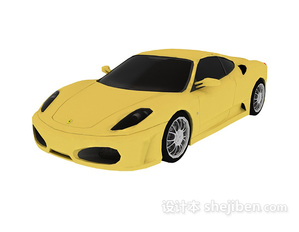 现代风格黄色跑车3d模型下载