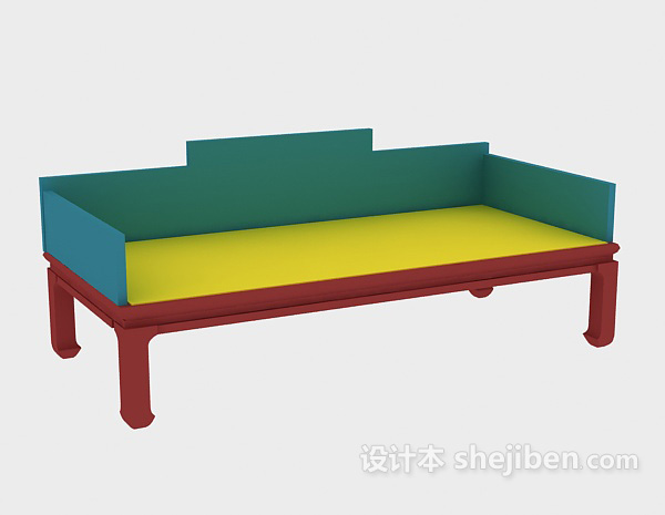 设计本床榻3d模型下载