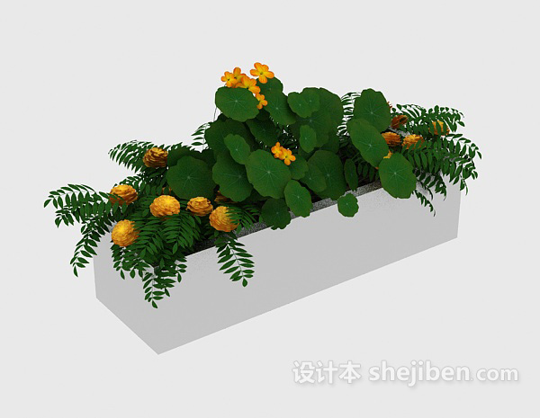 现代风格室外花坛3d模型下载