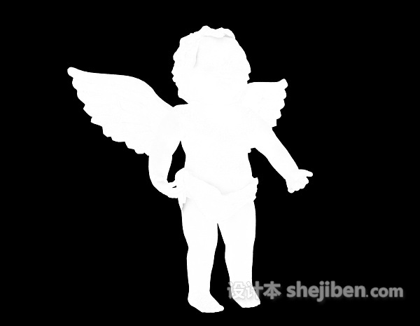 设计本小天使雕塑3d模型下载