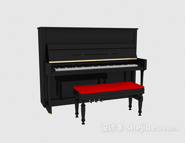 设计本钢琴 3d模型下载