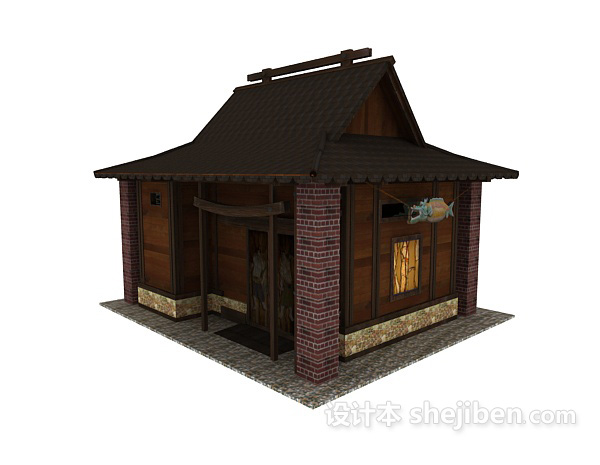 古建茶室3d模型下载