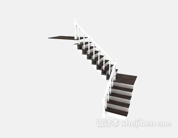 设计本直角楼梯3d模型下载