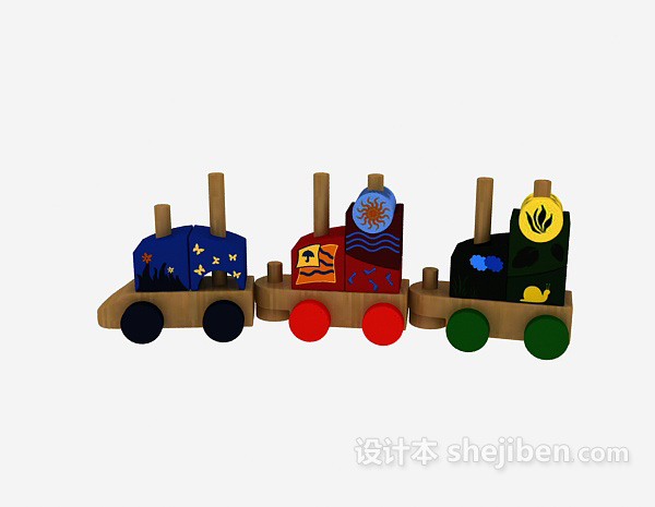免费儿童玩具火车 3d模型下载