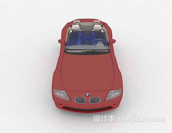 设计本红色敞篷max汽车3d模型下载