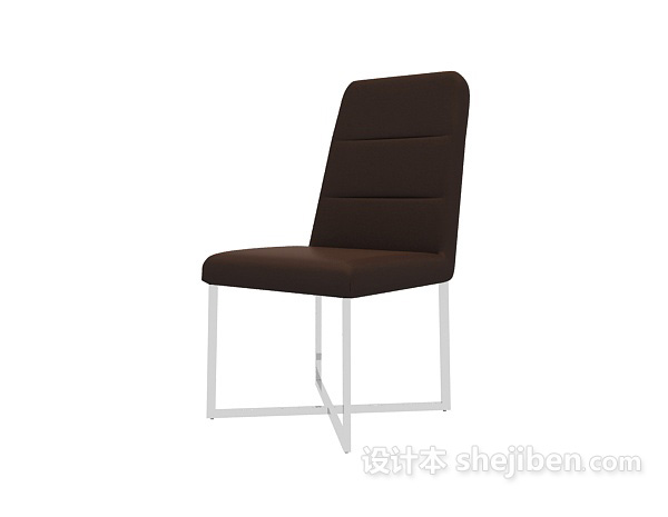 棕色现代椅子3d模型下载