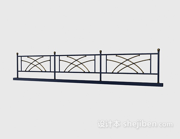 现代风格不锈钢栏杆护栏3d模型下载
