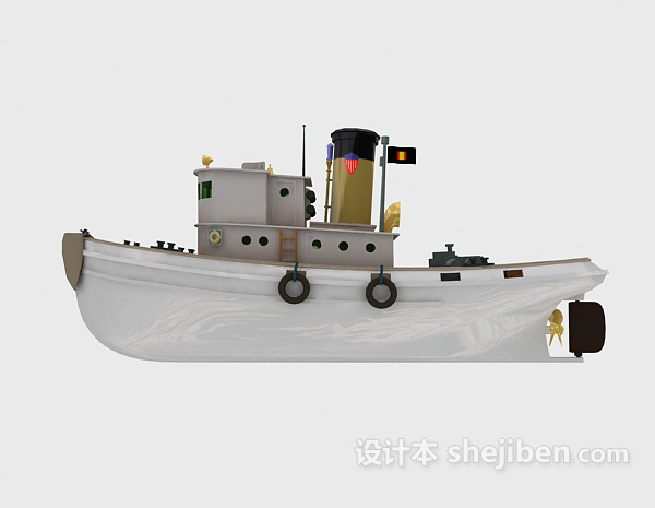 现代风格古船	3d模型下载