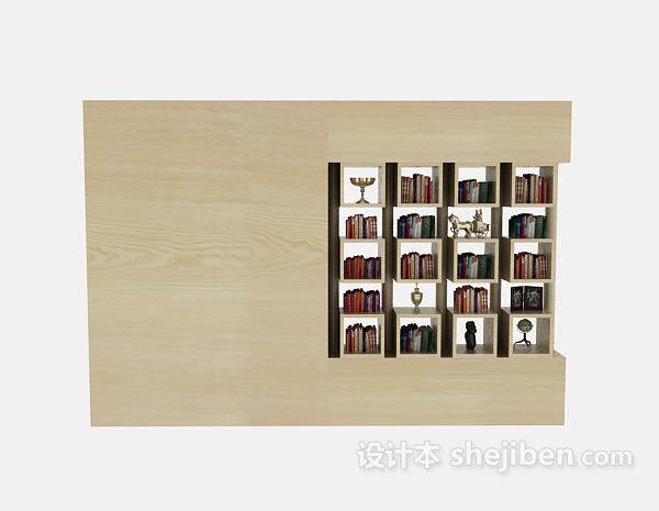 免费隔断书柜装饰柜3d模型下载