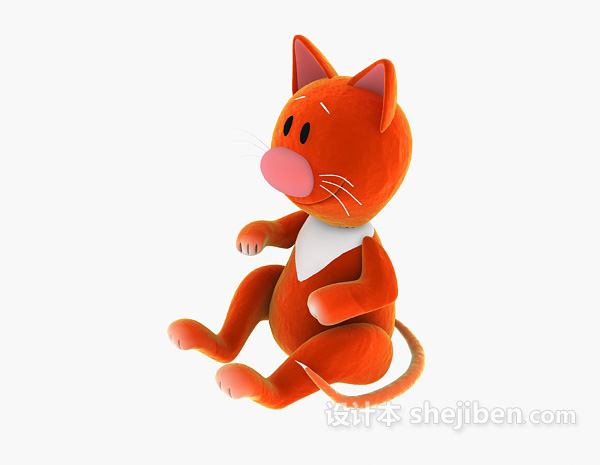 现代风格儿童玩具黄猫 3d模型下载