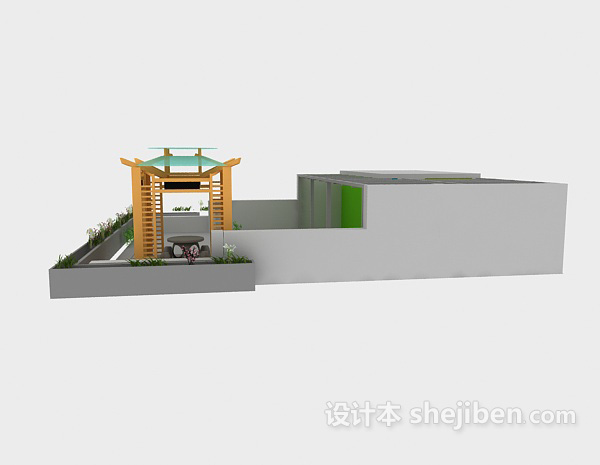 设计本阳台花园3d模型下载