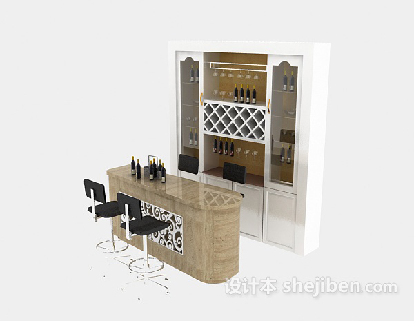 现代风格酒柜3d模型下载