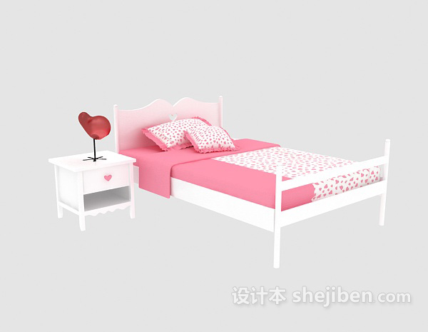 女孩子儿童床3d模型下载