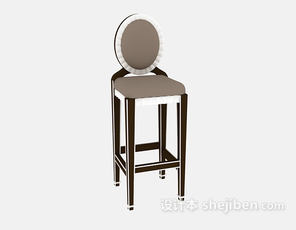 欧式风格吧台椅3d模型下载