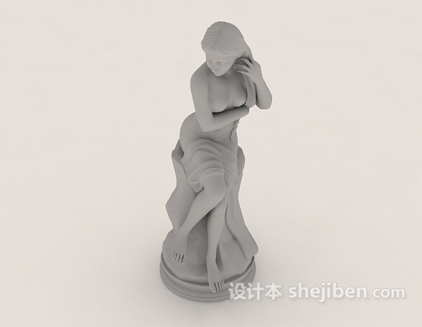 女性艺术人体石膏雕像3d模型下载