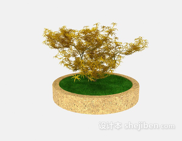 室外盆栽绿植3d模型下载