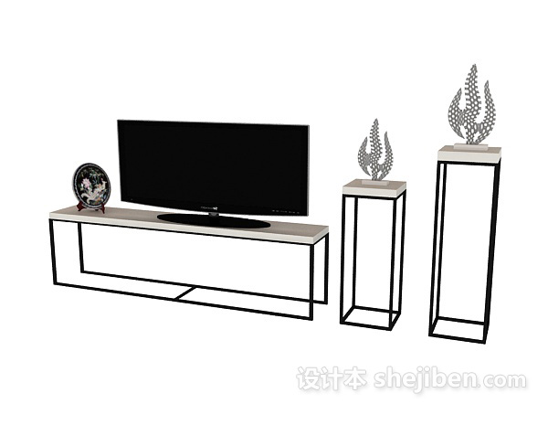 现代风格电视柜3d模型下载