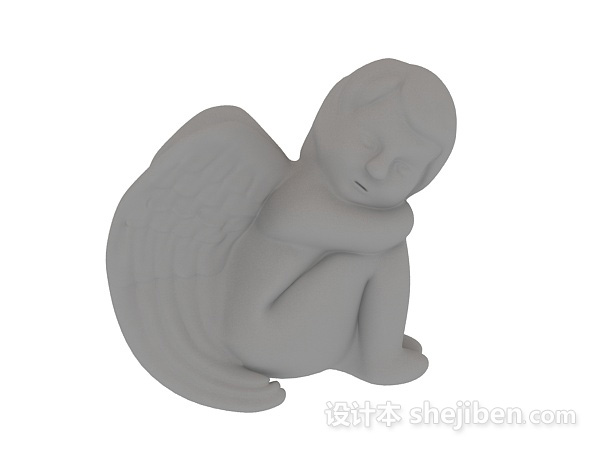 设计本天使欧洲雕塑3d模型下载