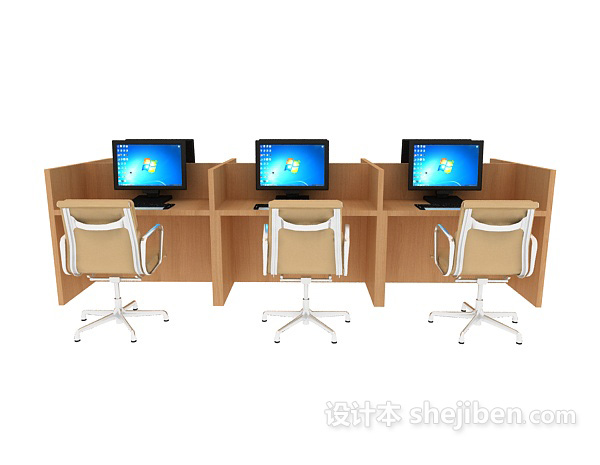 免费办公室桌椅3d模型下载