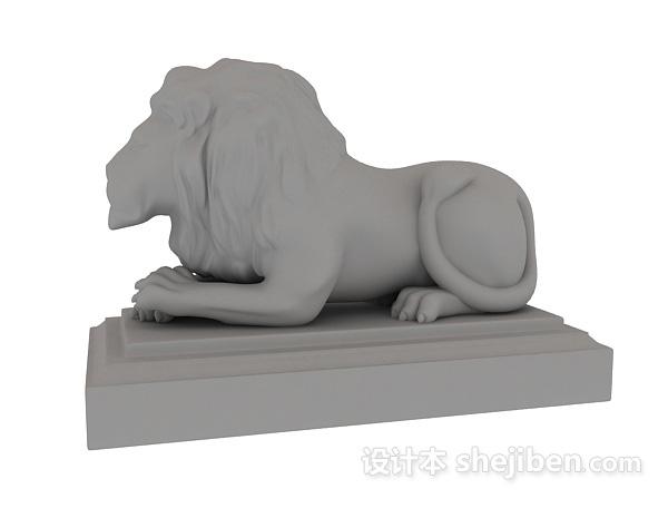 免费狮子雕塑3d模型下载