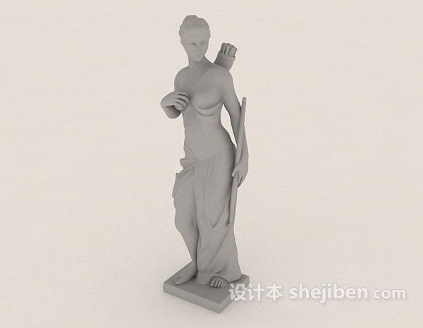 欧式风格欧洲人形雕塑3d模型下载