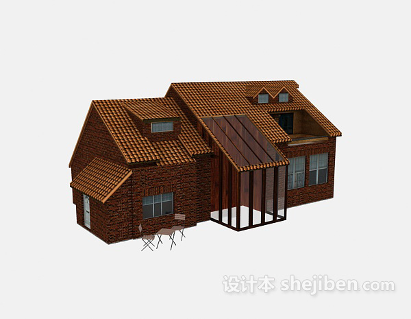 乡村风格别墅3d模型下载