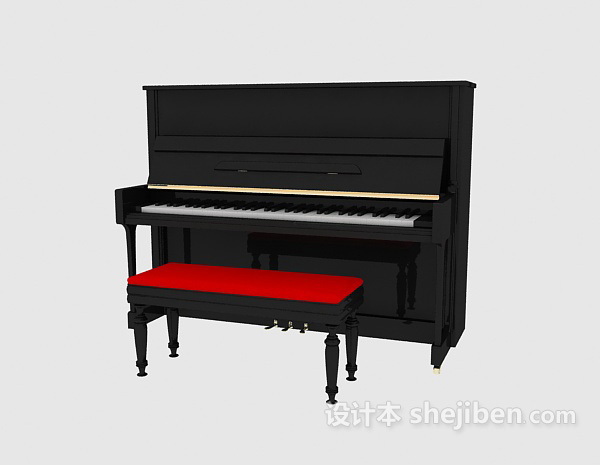 现代风格钢琴 3d模型下载