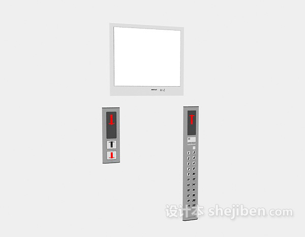 现代风格电梯按钮3d模型下载