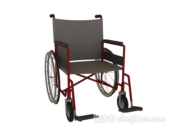 现代风格手推轮椅3d模型下载