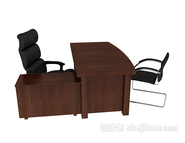 经理办公桌椅3d模型下载