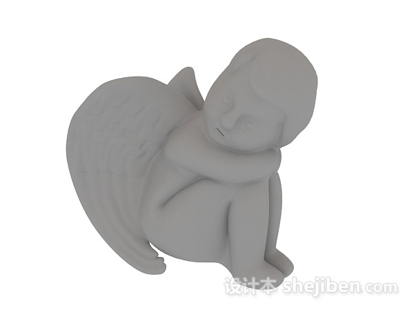 天使欧洲雕塑3d模型下载