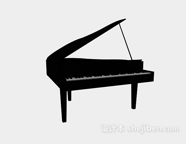 现代风格三角钢琴3d模型下载