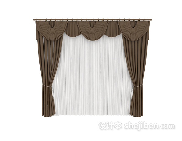 设计本单色欧式窗帘max窗帘3d模型下载