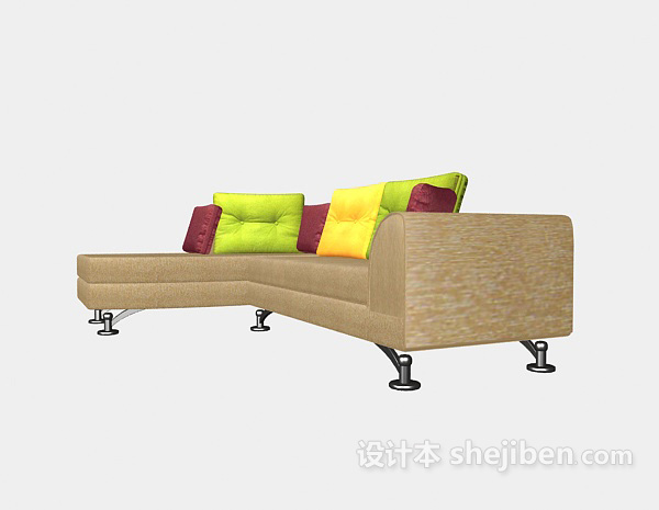 现代风格L型多人沙发3d模型下载