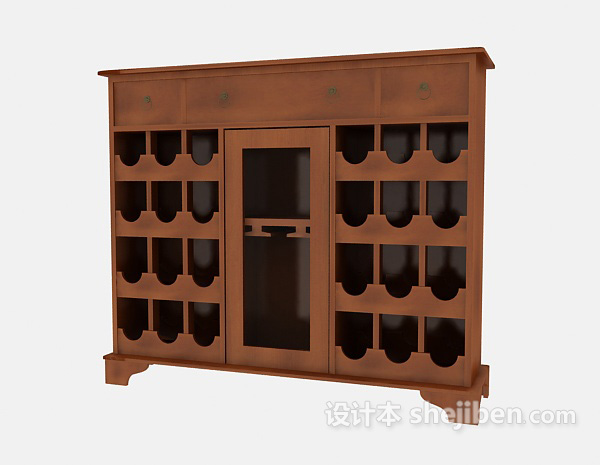 田园风格田园风格红酒柜3d模型下载
