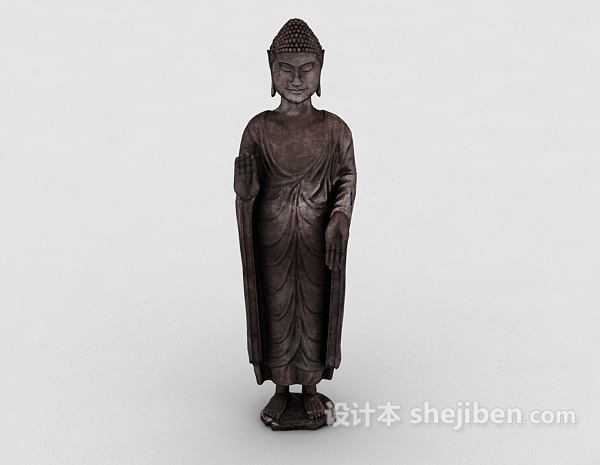 设计本古代佛像人物雕塑3d模型下载