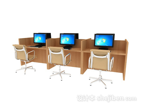设计本办公室桌椅3d模型下载