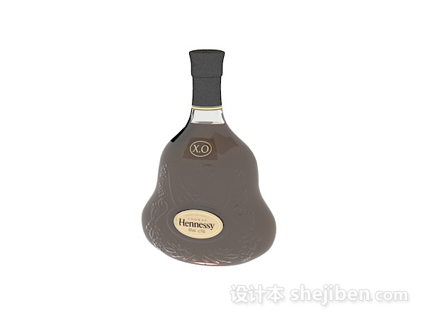 设计本酒瓶3d模型下载