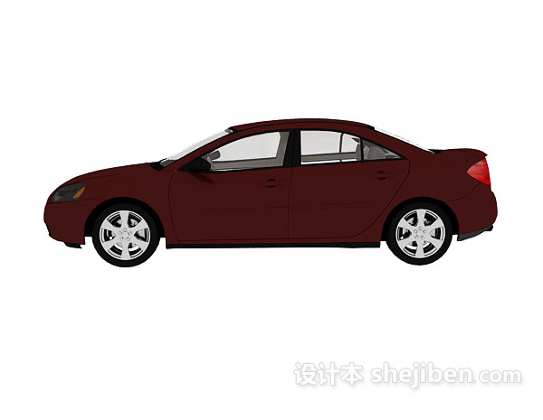现代风格红色小轿车汽车3d模型下载