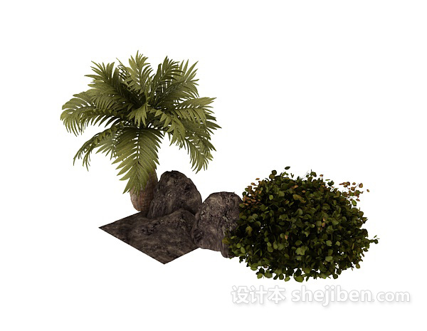 现代风格植物3d模型下载