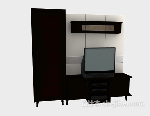 设计本电视机柜3d模型下载