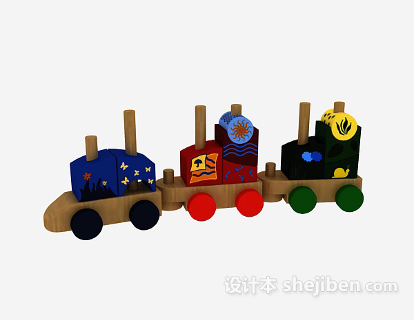 设计本儿童玩具火车 3d模型下载