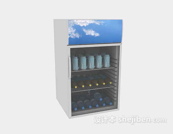 现代风格小冰箱3d模型下载