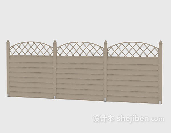 设计本原木栅栏3d模型下载