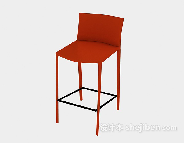 现代风格吧台椅3d模型下载